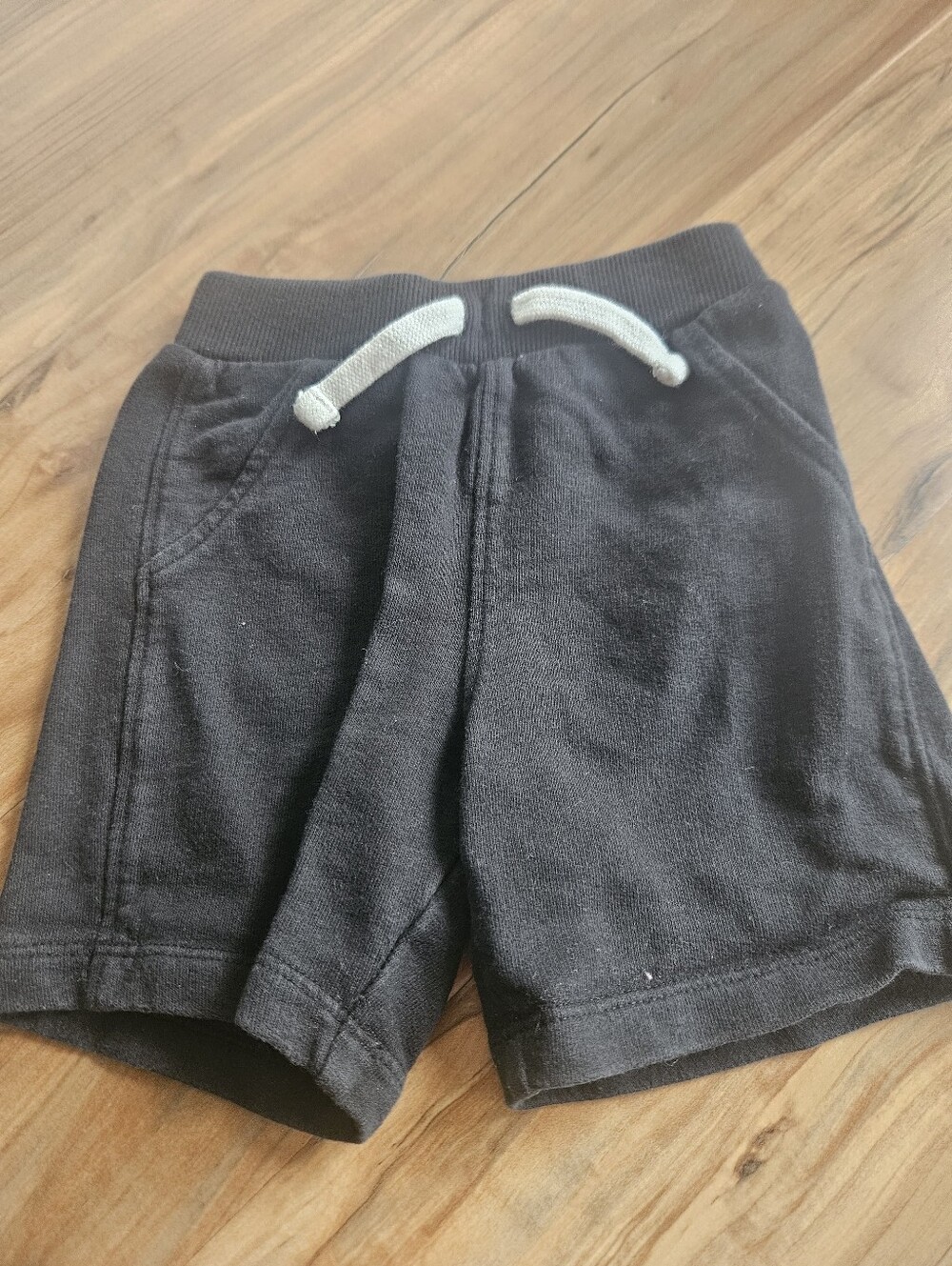 Kids Black Drawstring Knit Shorts 2t